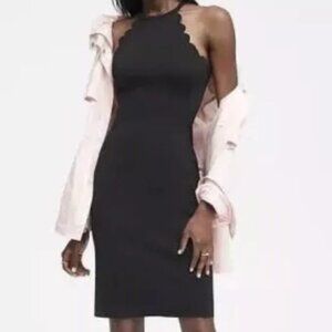 [ Banana Republic] Black Scalloped detailed Neoprene Dress Size 8